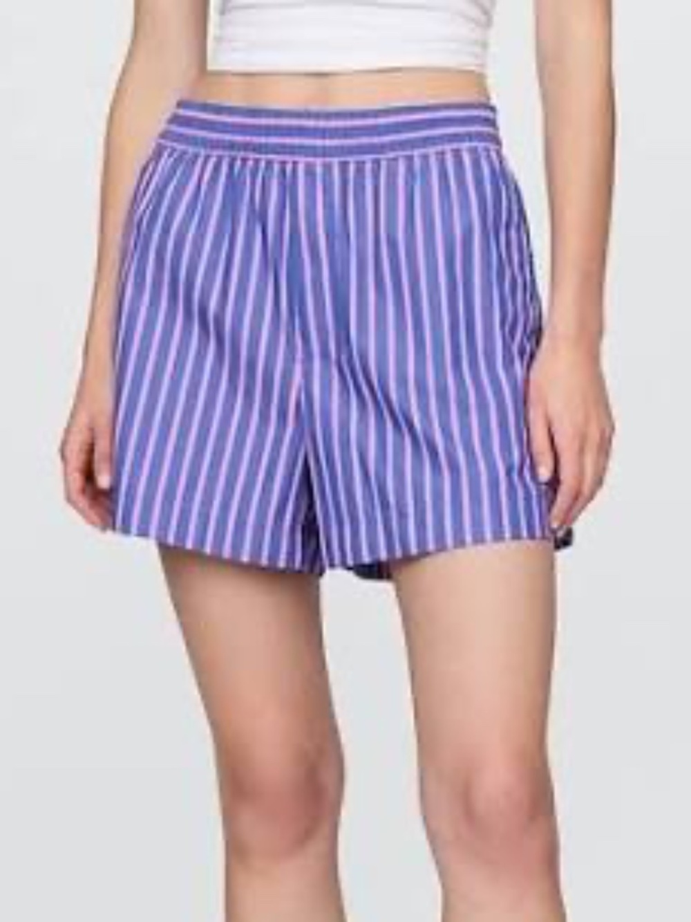 Gap Organic Cotton Poplin Boxer Shorts Pink and Blue Stripe Summer